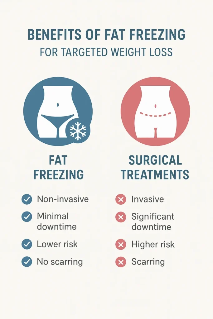 graphic showing the benefits of fat freezing Edgware