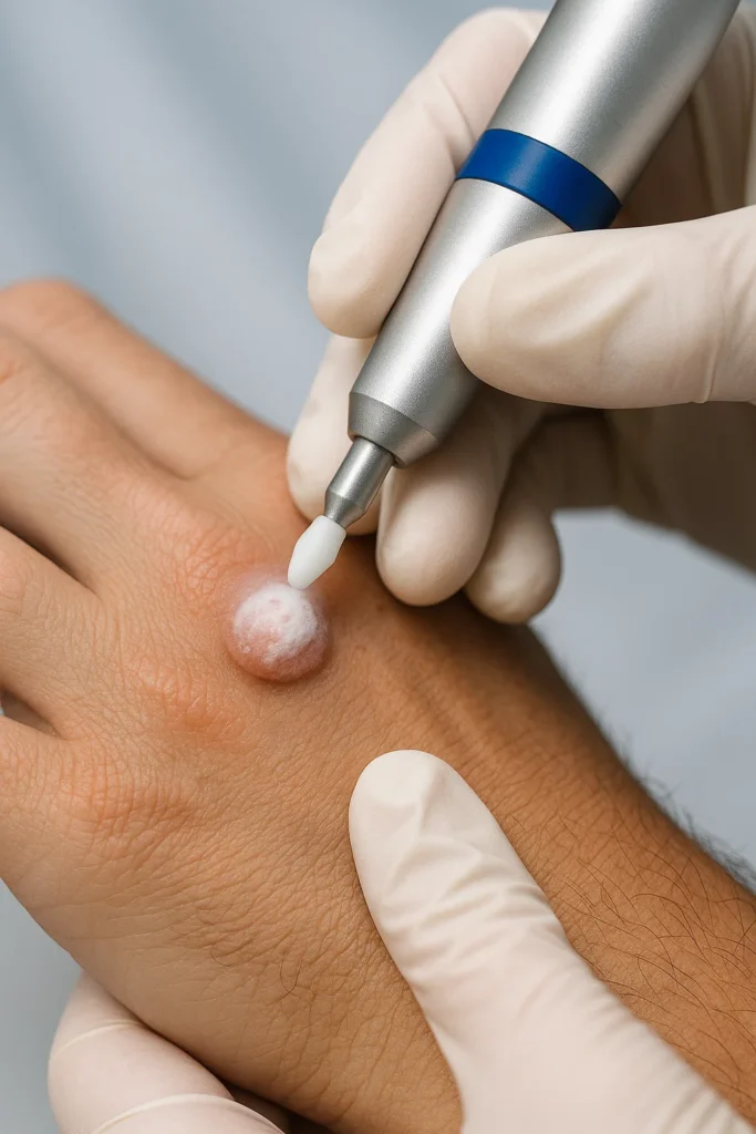 example of wart removal Edgware using cryopen