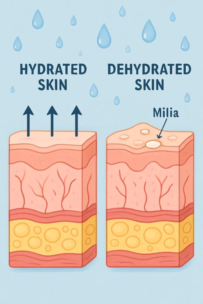 The importance of hydration and milia production Edgware